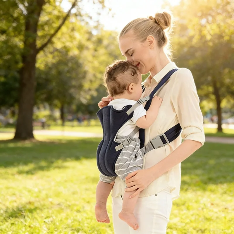 Ergonomic Baby Carrier Newborn To Toddler - ベビーキャリアバッグ ポータブル人間工学に基づいたバックパック 新生児から幼児まで フロントとバックホルダー カンガルーラップスリング ベビーアクセサリー