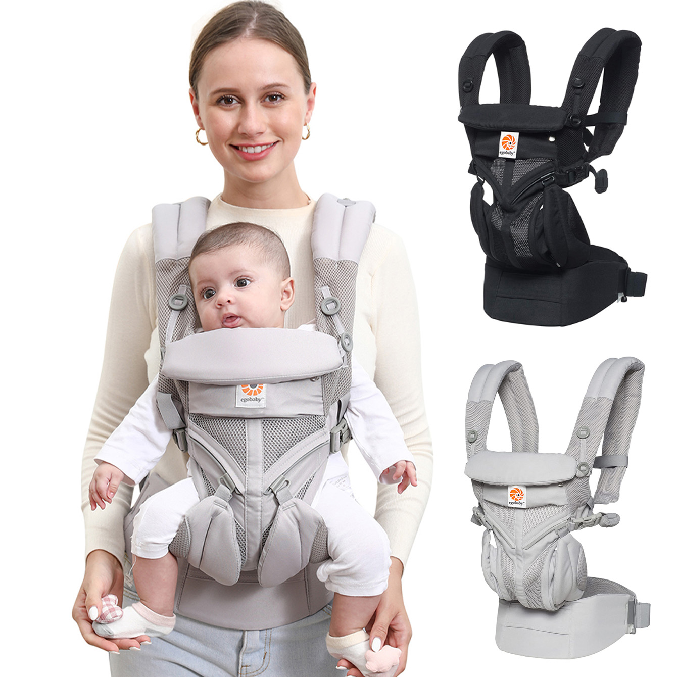 Ergonomic Baby Carrier Newborn To Toddler - 人間工学に基づいた多機能ベビーキャリア、多ポケット幼児用バックパック、新生児から8～40ポンドまでの幼児に適しています、パッド入りストラップ