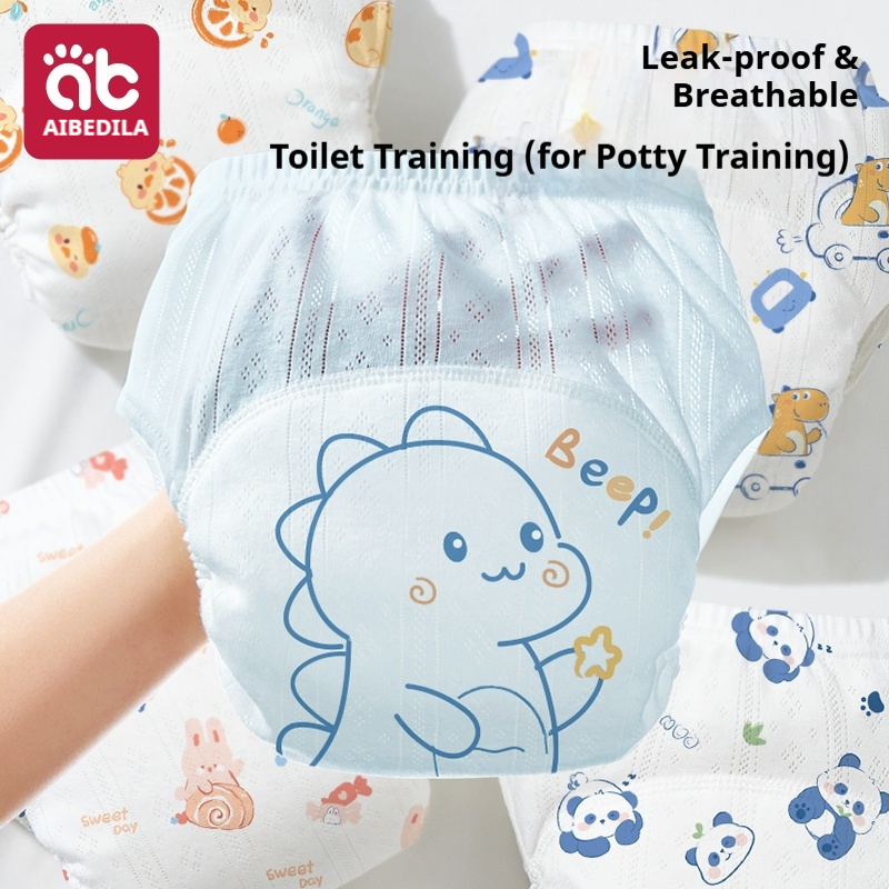 Toddler Training Pants Leak Proof - 夏用ベビートイレトレーニングパンツ 洗える通気性のある漏れ防止再利用可能なおむつショーツ ソフト幼児用下着 乳児用 男の子 女の子用
