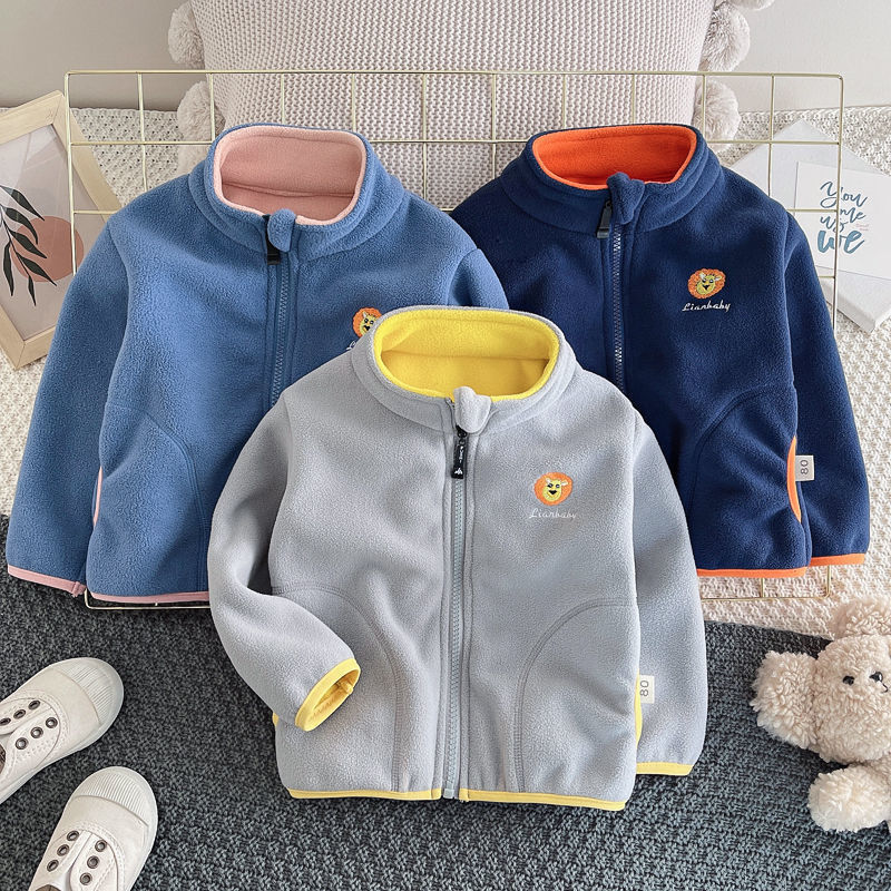 Toddler Boy Winter Fleece Jacket - 2026年新作 子供用 男の子 女の子 ポーラーフリース カーディガン
