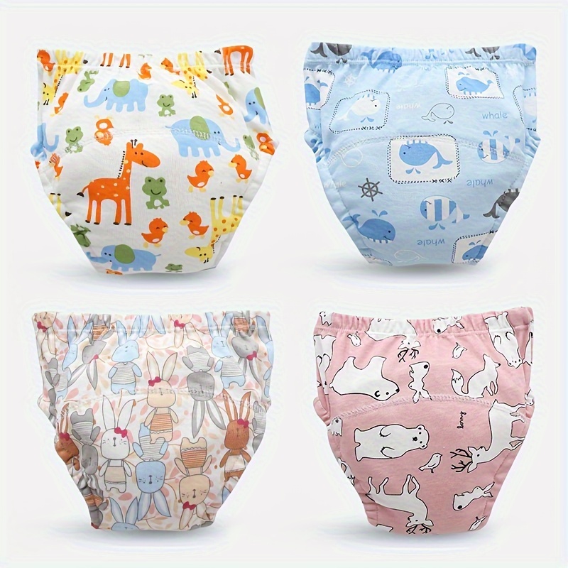 Toddler Training Pants Leak Proof - 幼児トレーニングパンツ 3 枚 洗えるソリッドカラーニット生地 コットン漏れ防止おむつカバー 幼児用おむつ付き
