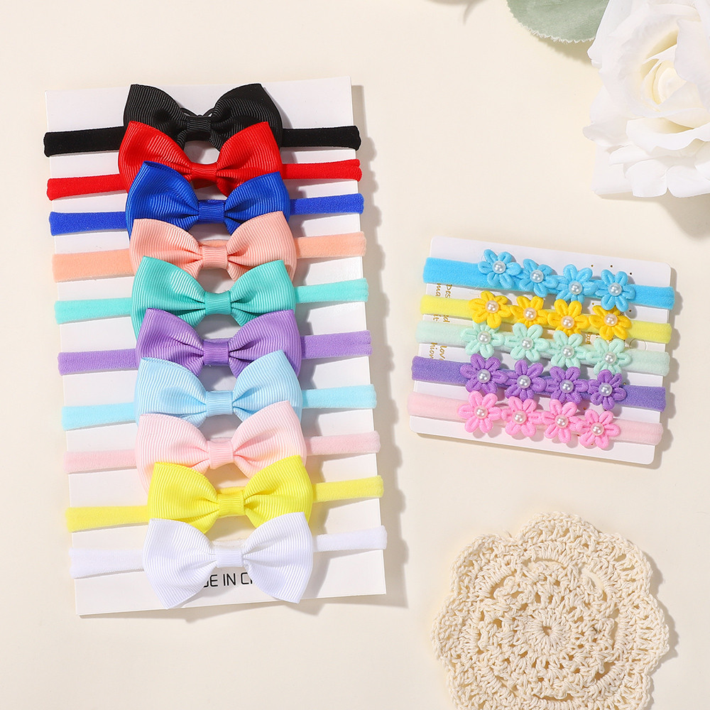Baby Gear - 15 個リボンちょう結び弾性ヘッドバンド女の赤ちゃんかわいい帽子ソフト幼児ヘアアクセサリーヘアバンド帽子