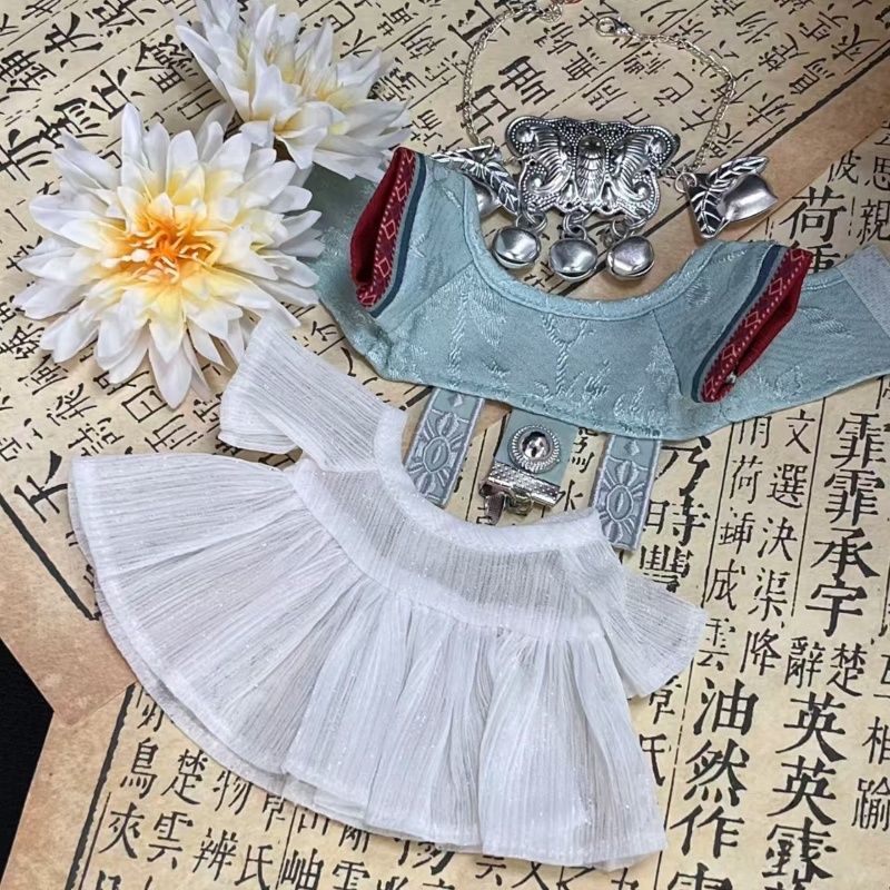 Baby Clothes - 20cm綿人形 - 伝統的な中国苗江シリーズのベビー服ぬいぐるみ人形セットフォーマルドレス
