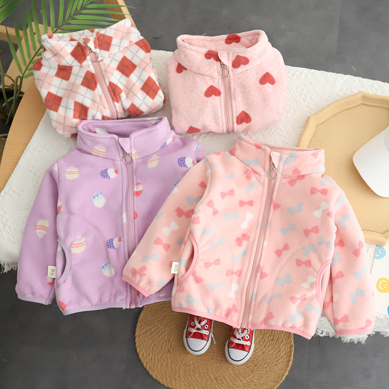 Toddler Boy Winter Fleece Jacket - 2026年秋 キッズ ベビー 男の子向け 漫画柄 コットンフリース