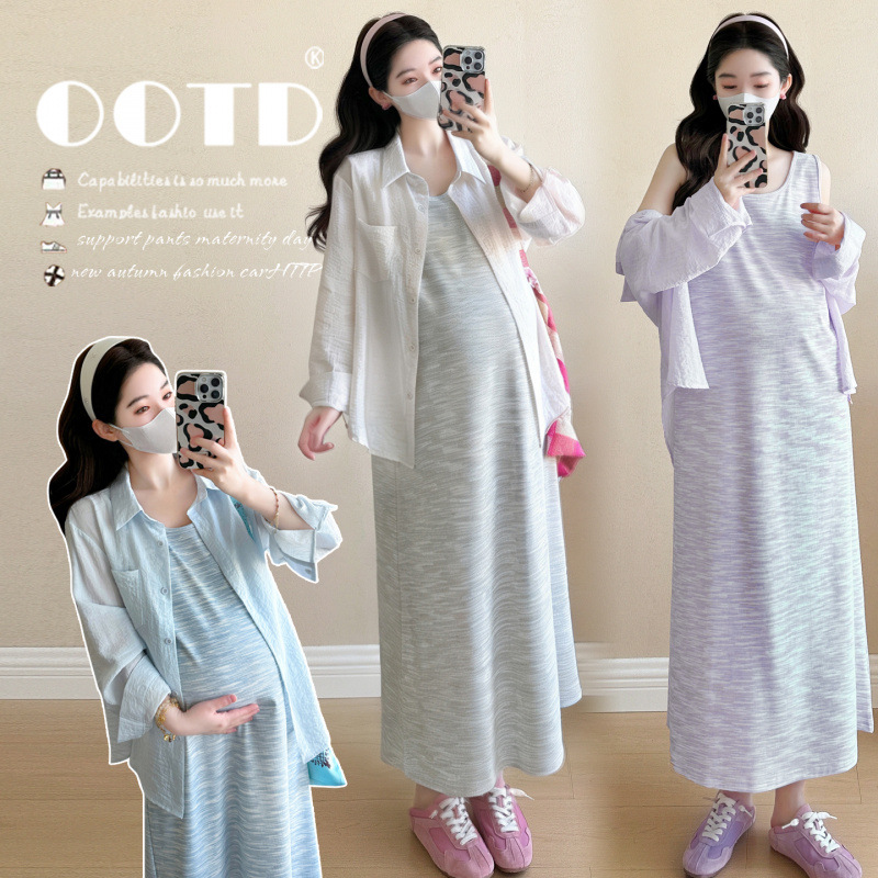 Maternity Wear - マタニティウェア 夏 2026 ミニマリスト 多用途 ストライプ柄