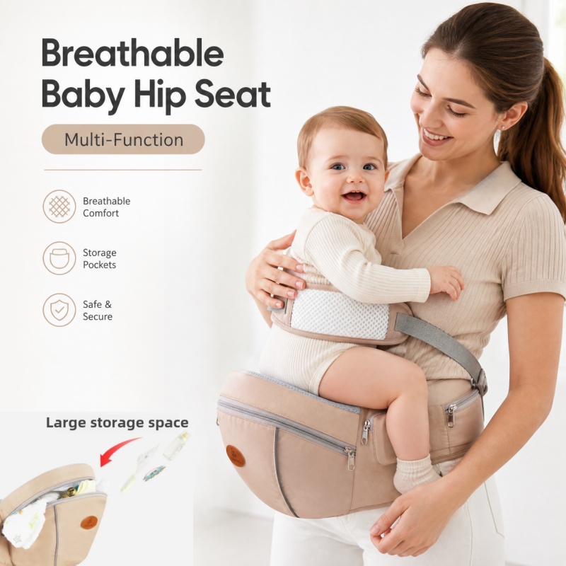 Ergonomic Baby Carrier Newborn To Toddler - 人間工学に基づいた通気性のあるベビーヒップシートキャリア、軽量新生児幼児用前向き抱っこ紐、腰椎サポートとポケット付き