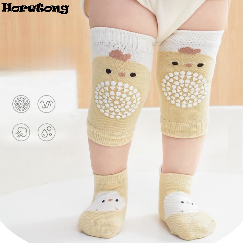 Unisex Baby Socks Non Slip - 乳幼児用夏用通気性膝パッド+滑り止めソックスセット ソフトコットン幼児用滑り止めウォーキングフロアソックス膝プロテクター
