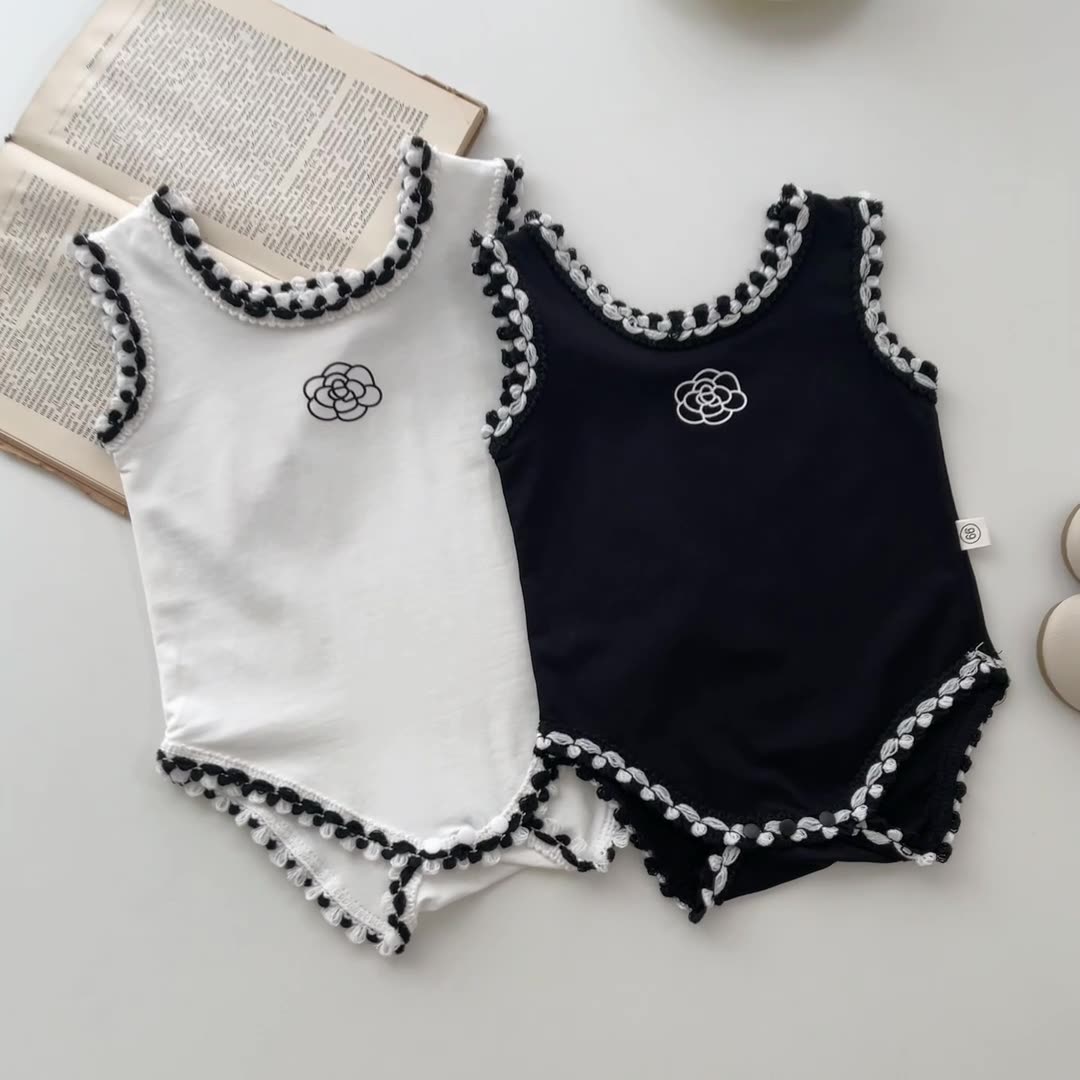 Baby Summer Linen Sleeveless Jumpsuit - 幼児ベビーガールボーイコットンリネンロンパースノースリーブかわいいプリントボディスーツジャンプスーツ遊び着夏服服