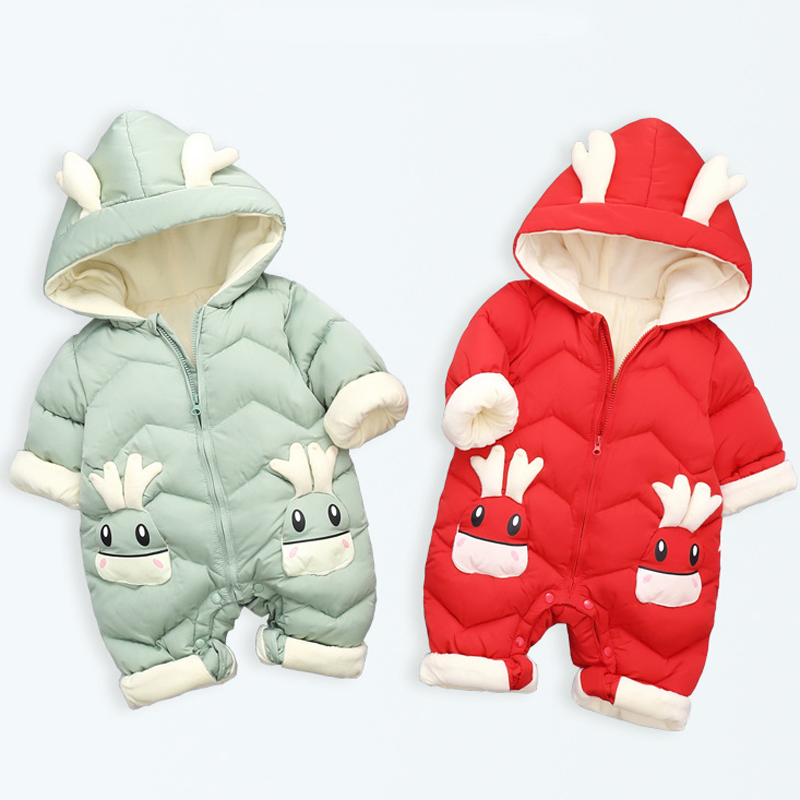 Cotton Baby Onesies Zipper - 1-3Y 幼児厚いベルベットロンパース服冬秋パッド入り暖かいカバーオールベビーガールボーイジャンプスーツ子供オーバーオール新生児ダウン 1