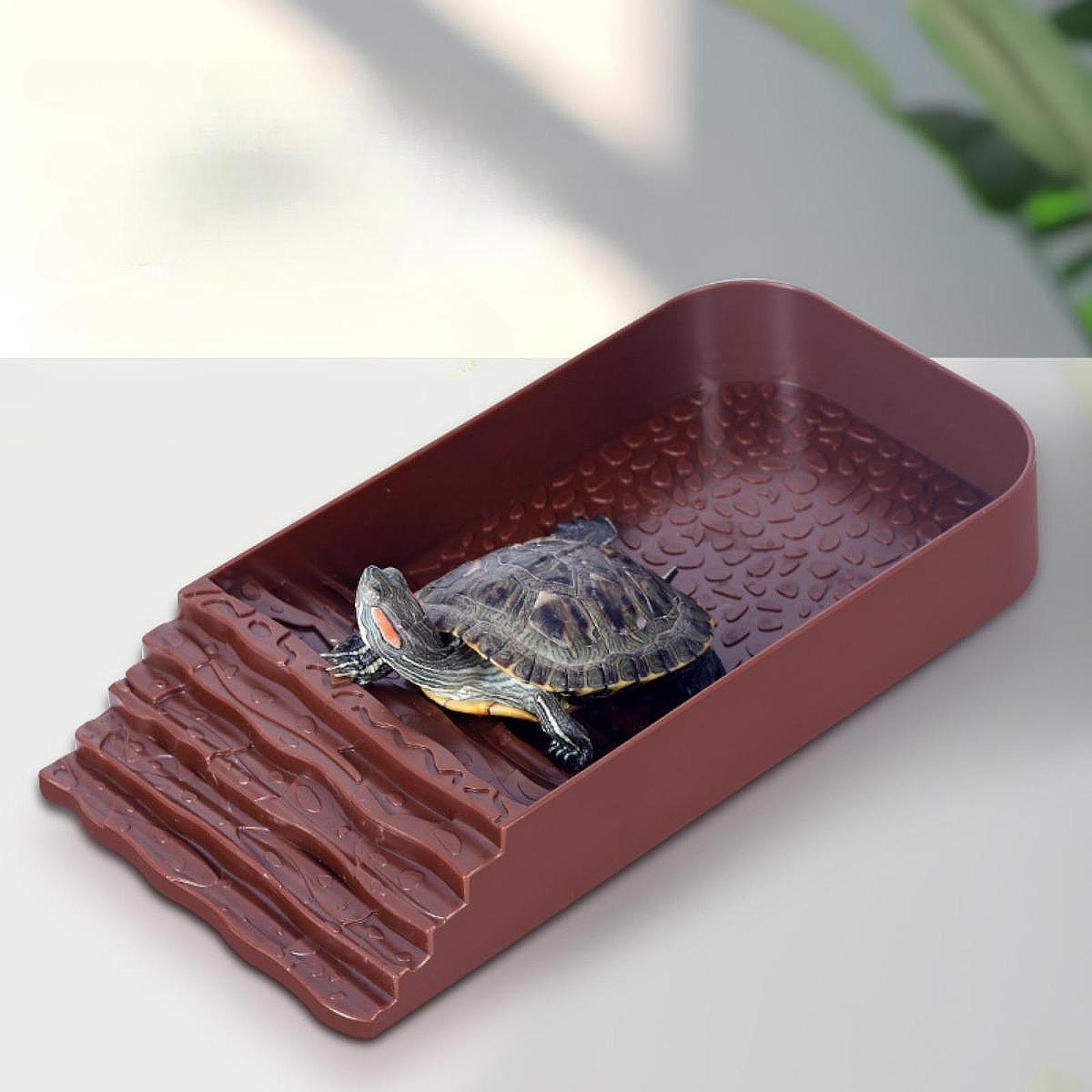 Feeding - 大型カメ用水皿 爊動物用餌入れ ABSプレート テラリウムタンク用 ハビタット タートゥースアクセサリー