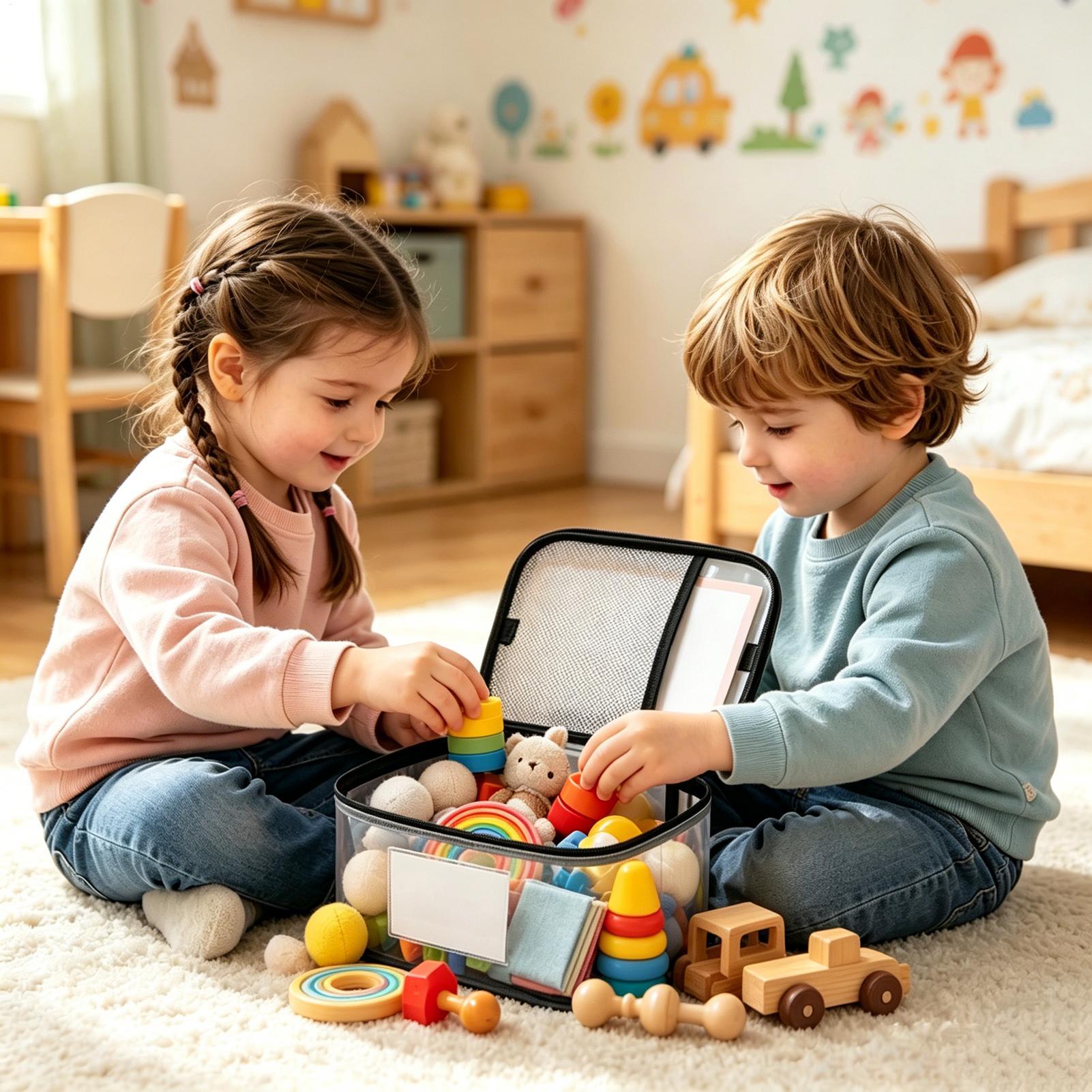 透明なおもちゃ収納袋 6 個透明ブロックホルダー ラベルとポ - Nursery のレビューと価格