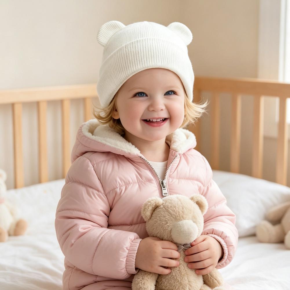 ベビー用冬用ニット帽、かわいいクマの耳付きの柔らかく暖かいニ - Infant Beanie Hat With Ears のレビューと価格