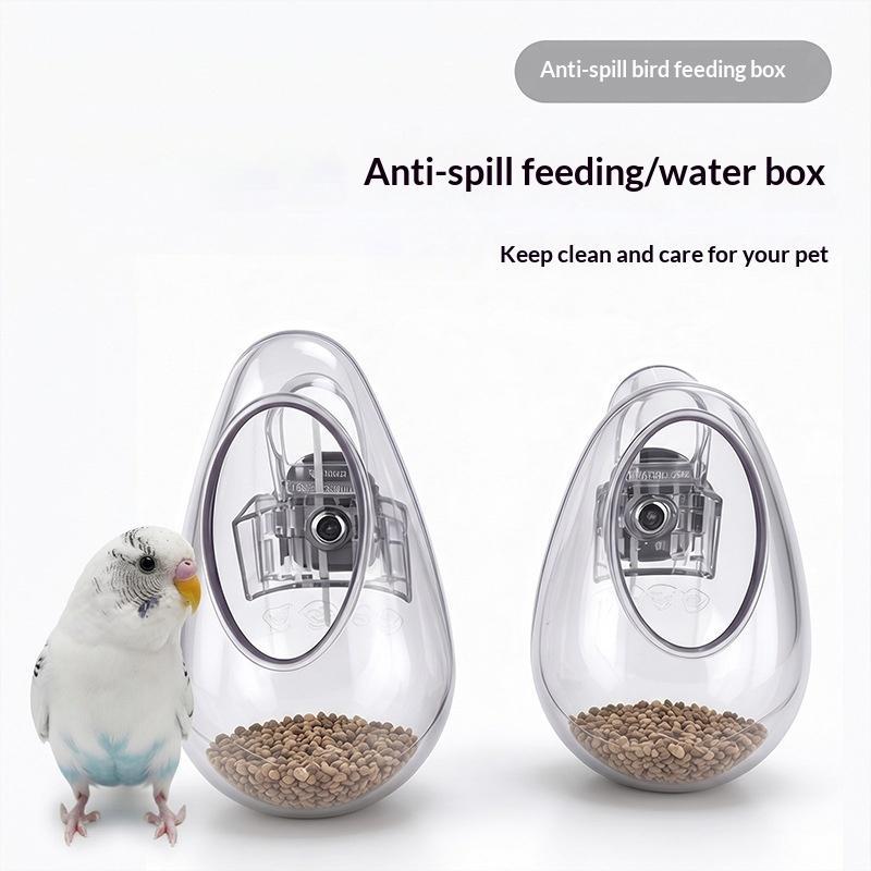 1個入り壁掛け式鳥用餌入れカップ、飛散防止透明バードフィーデ - Feeding のレビューと価格