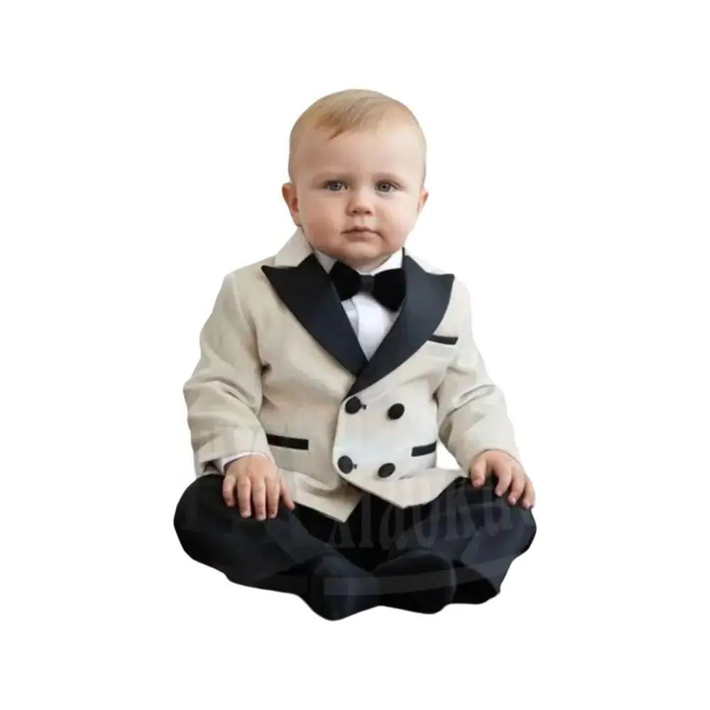 赤ちゃん男の子スーツ 2 ピースシックなダブルブレストピーク - Baby Boy Suit Set Baptism のレビューと価格