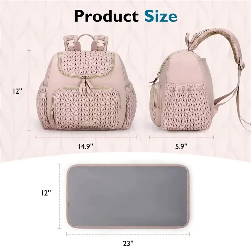 大容量マタニティおむつバッグバックパックニット柄ベビーおむつ - Diapering のレビューと価格
