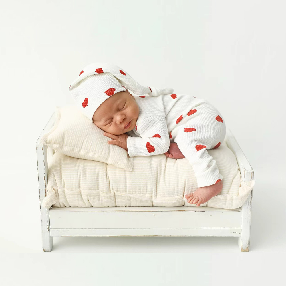 ハートテーマ新生児写真撮影小道具ベビーボーイニットロンパース - Infant Photography Props Outfit のレビューと価格