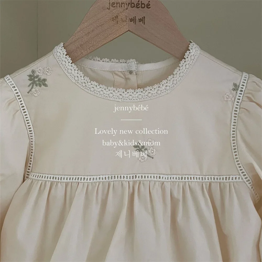 女の赤ちゃん刺繍花ロンパース長袖ベビーカバーオール幼児レース - Newborn Baby Girl Romper Floral のレビューと価格