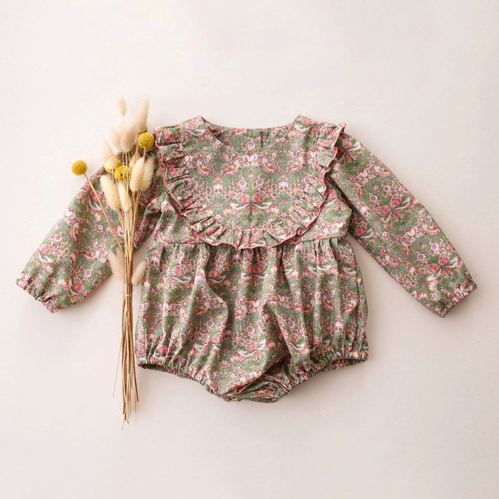 女の赤ちゃんの服 0-2Y 春ソフトコットン新生児女の子長袖 - Newborn Baby Girl Romper Floral のレビューと価格
