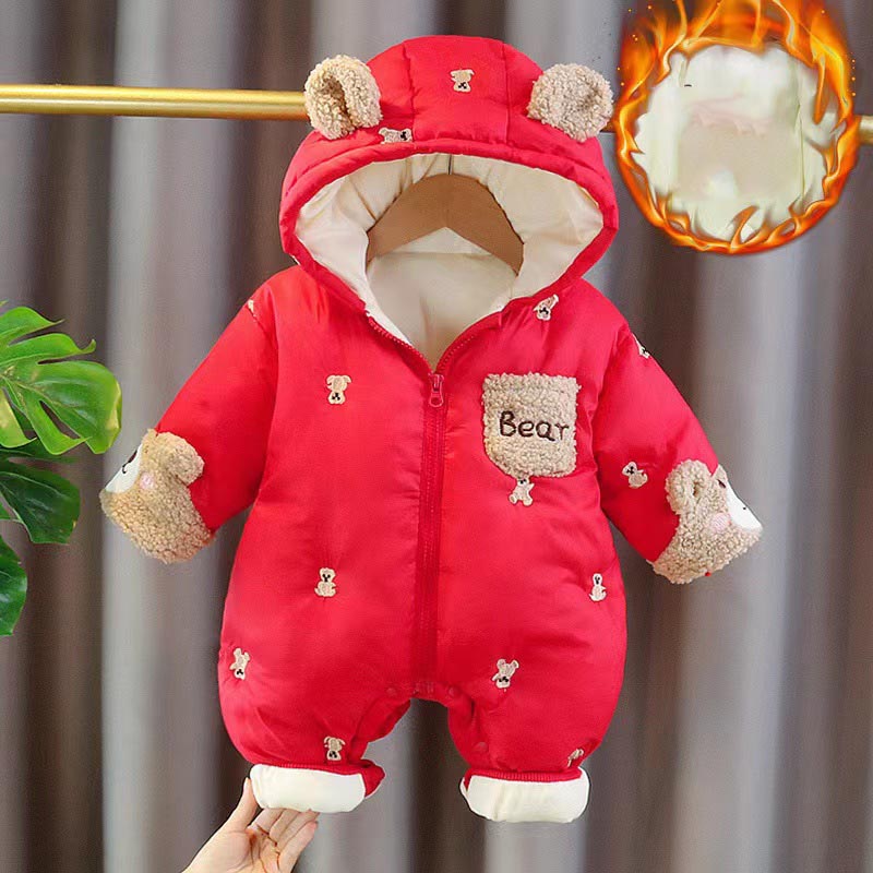 冬新生児ロンパース厚みの綿ジャンプスーツ幼児カバーオールフリ - Cotton Baby Onesies Zipper のレビューと価格