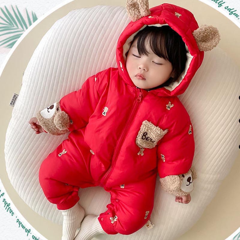 冬新生児ロンパース厚みの綿ジャンプスーツ幼児カバーオールフリ - Cotton Baby Onesies Zipper のレビューと価格