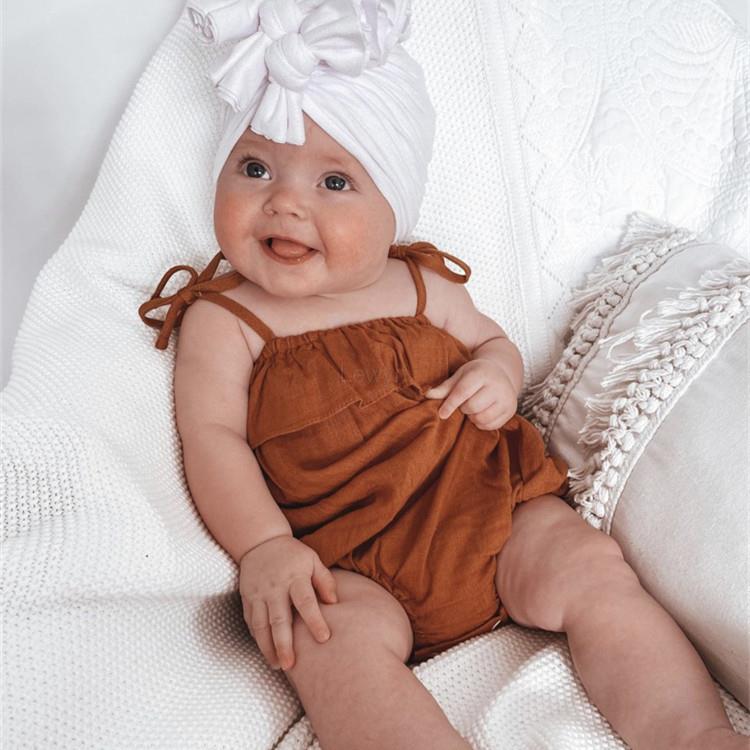 女の赤ちゃんのための夏のロンパース,蝶ネクタイ付きの綿とリネ - Baby Summer Linen Sleeveless Jumpsuit のレビューと価格
