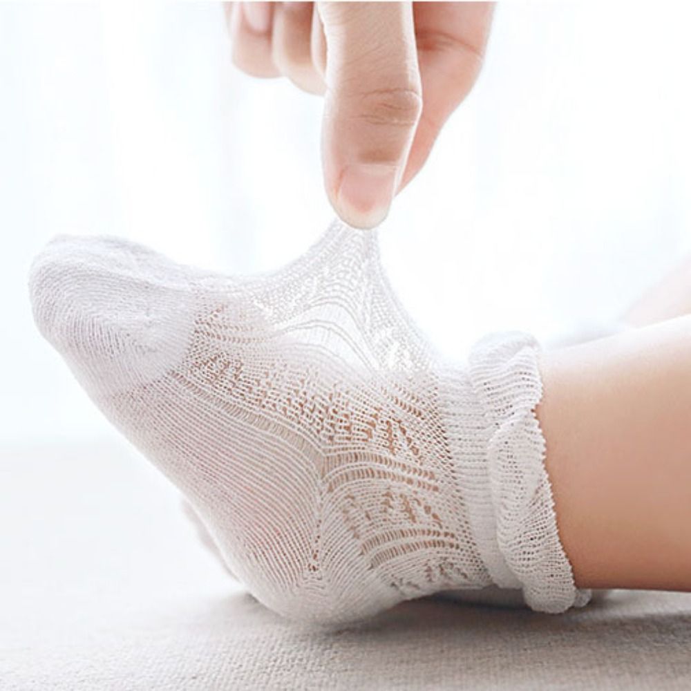 4足組 スウィートコットン ベビーラッフルソックス 穴あき滑 - Unisex Baby Socks Non Slip のレビューと価格