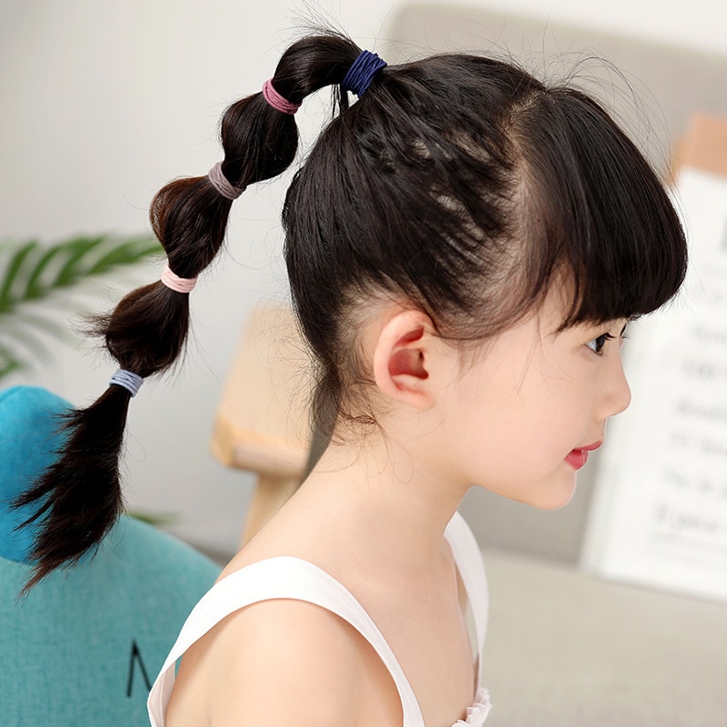 100個ヘアバンド女の子用キャンディーカラー弾性ゴムバンドヘ - Baby Gear のレビューと価格