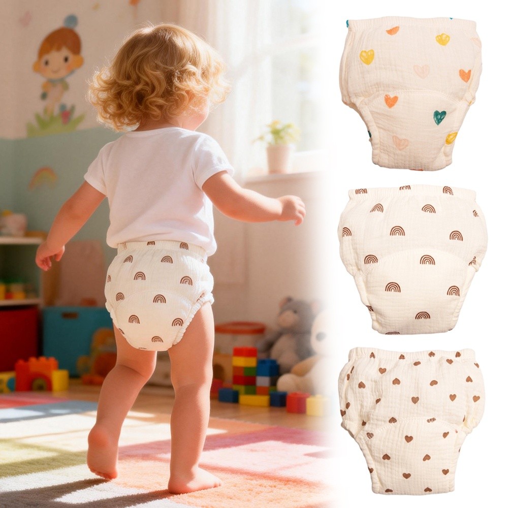 綿ガーゼベビートレーニングパンツ通気性防水ベビー洗えるおむつ - Toddler Training Pants Leak Proof のレビューと価格