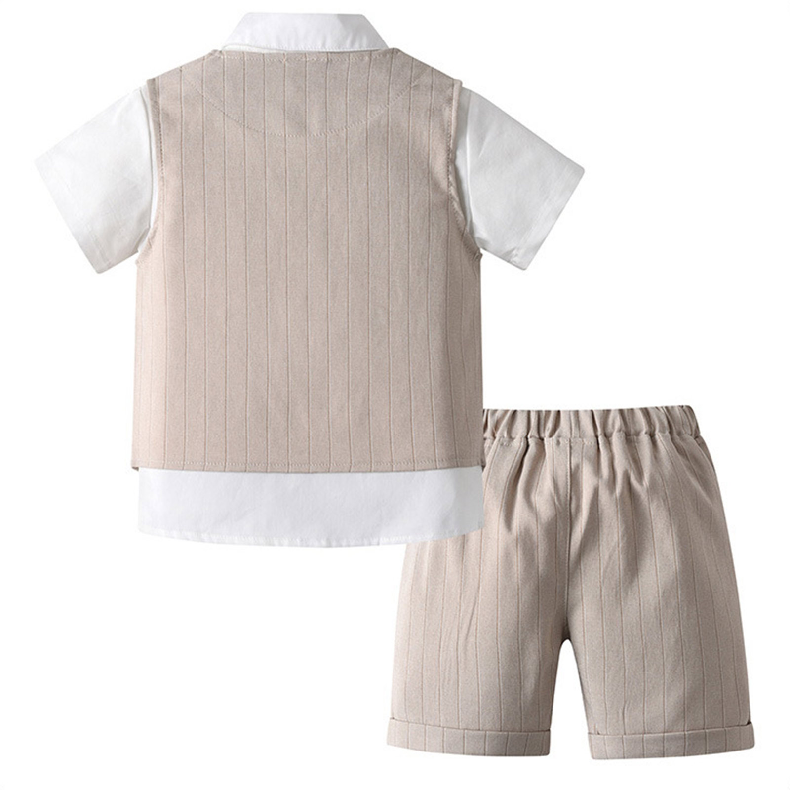 ベビー男の子服 ジェントルマンスーツ風衣装 ラペル半袖ボウベ - Baby Boy Suit Set Baptism のレビューと価格