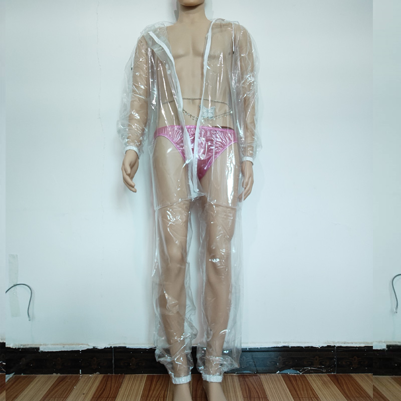 セクシーなPVC透明ジッパー付きプラスチックジャンプスーツ、 - Diapering のレビューと価格