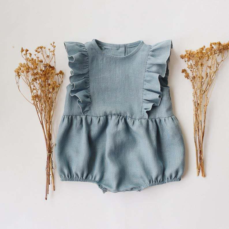 女の赤ちゃんのための夏のジャンプスーツ,ノースリーブの綿とリ - Baby Summer Linen Sleeveless Jumpsuit のレビューと価格