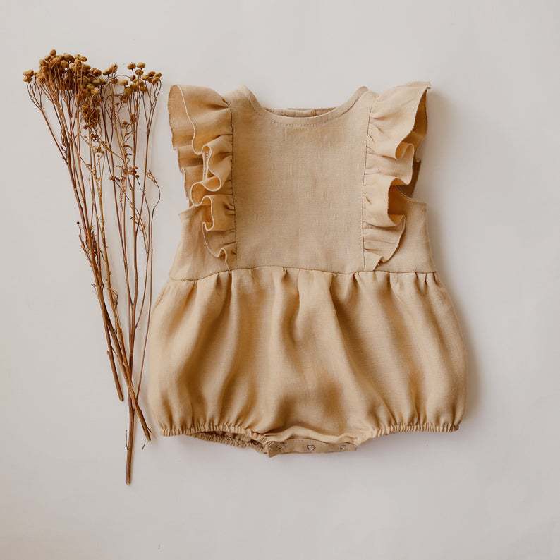 女の赤ちゃんのための夏のジャンプスーツ,ノースリーブの綿とリ - Baby Summer Linen Sleeveless Jumpsuit のレビューと価格