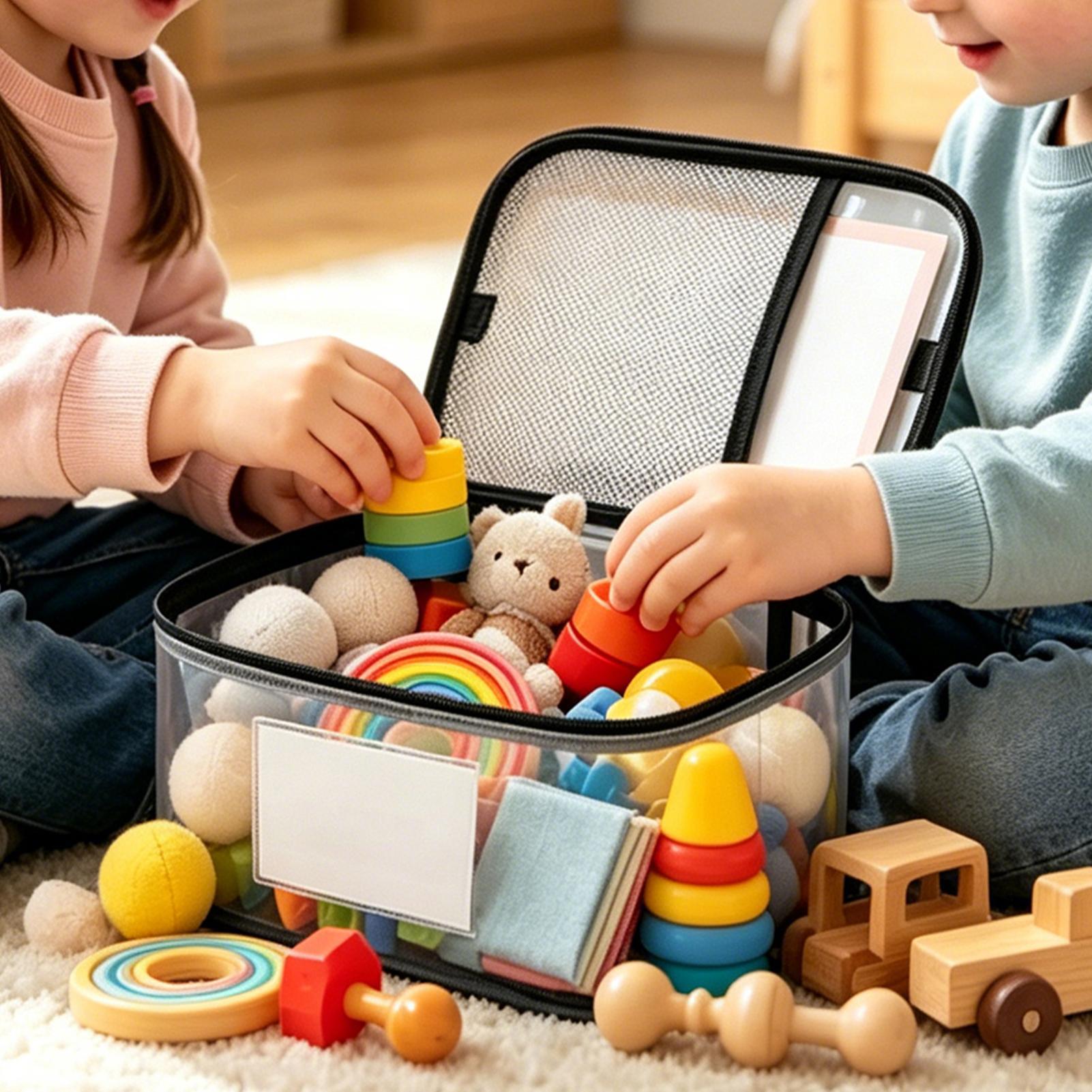 おもちゃ収納用バッグ 6個セット 透明パズルオーガナイザーポ - Nursery のレビューと価格