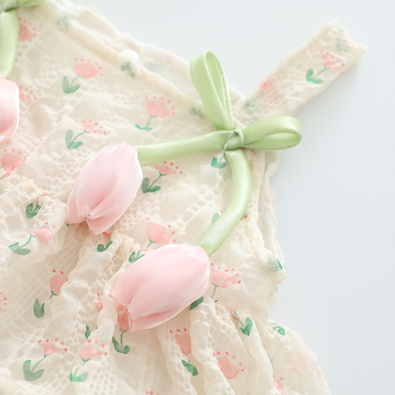 2026年ベビーガールサマープリンセスストラップボディスーツ - Newborn Baby Girl Romper Floral のレビューと価格