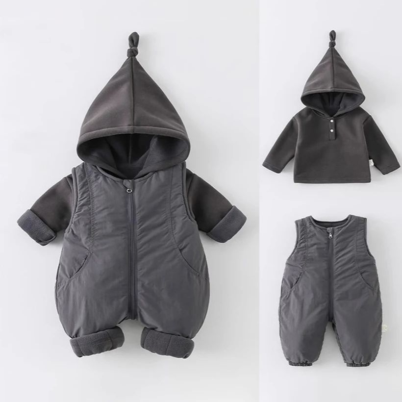 冬用厚手コットンベビーロンパースユニセックス新生児綿入りスー - Cotton Baby Onesies Zipper のレビューと価格