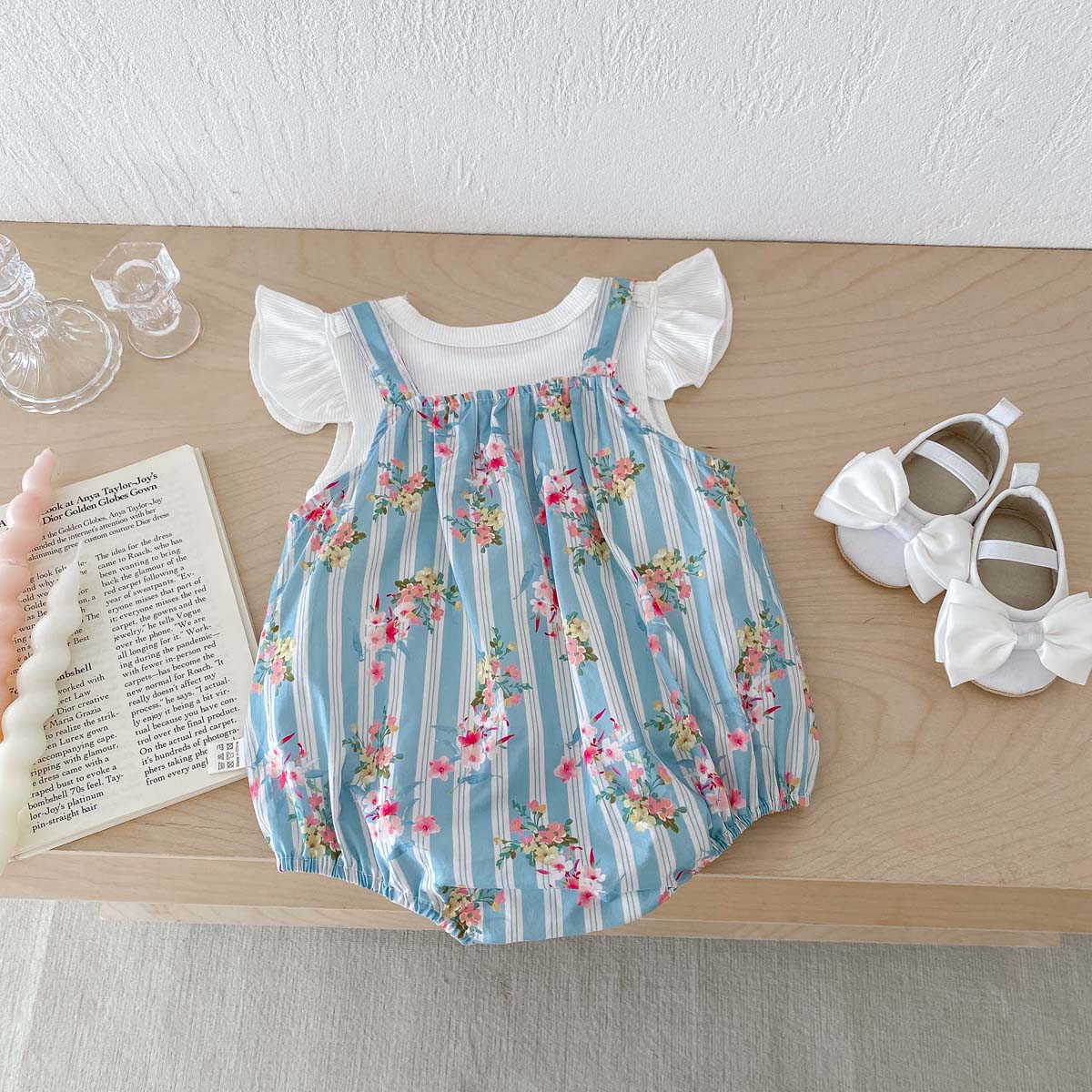 女の赤ちゃんのためのフラッタースリーブボディ,新生児服,ボデ - Newborn Baby Girl Romper Floral のレビューと価格