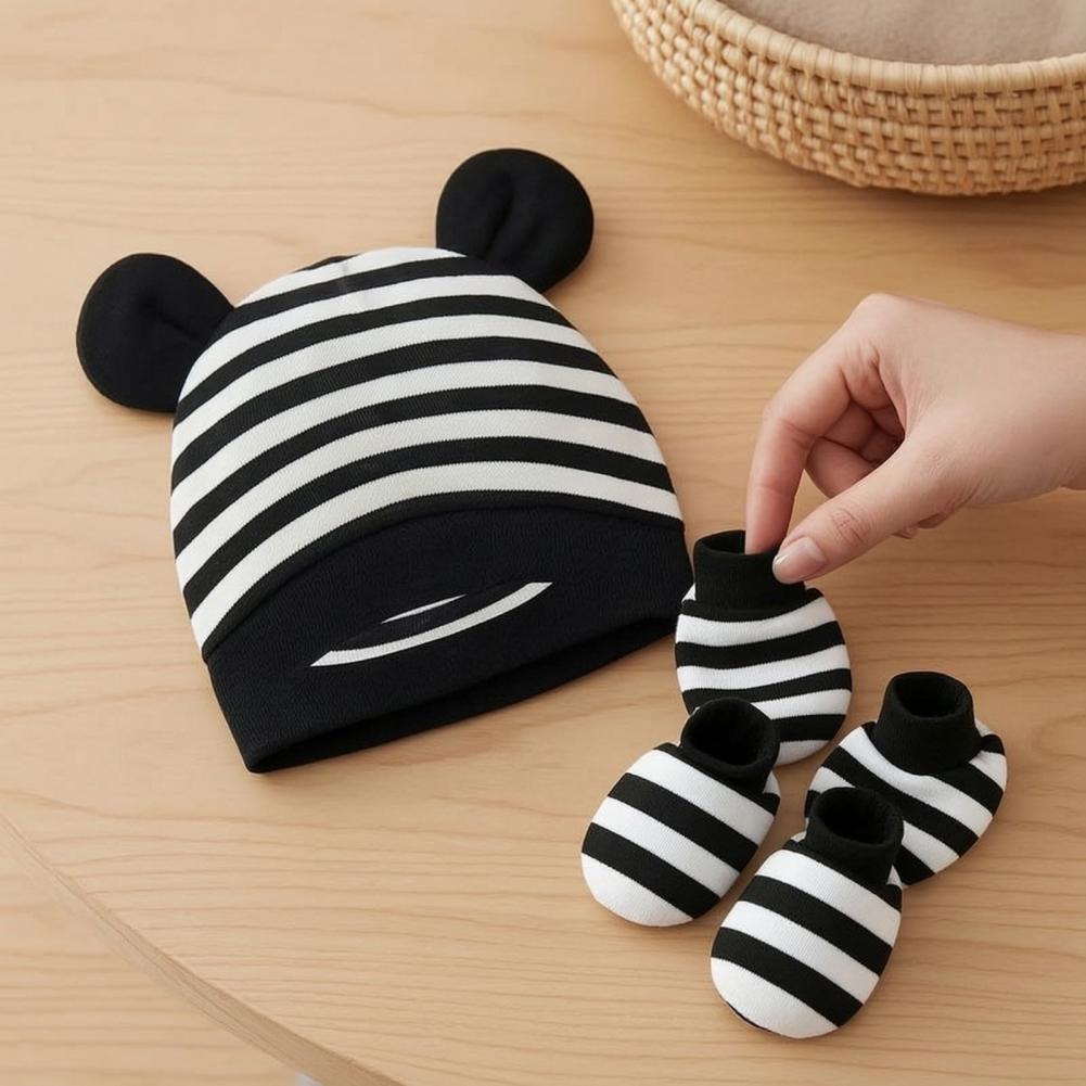 ベビースクラッチミトンブーティ新生児帽子ミトンセット綿幼児用 - Infant Beanie Hat With Ears のレビューと価格