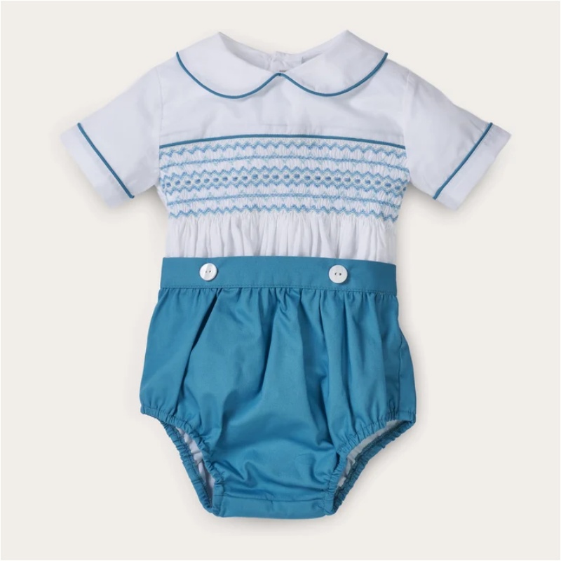 0-6歳 夏用 ベビーボーイ 手刺繍入り ブルーヴィンテージ - Baby Boy Suit Set Baptism のレビューと価格