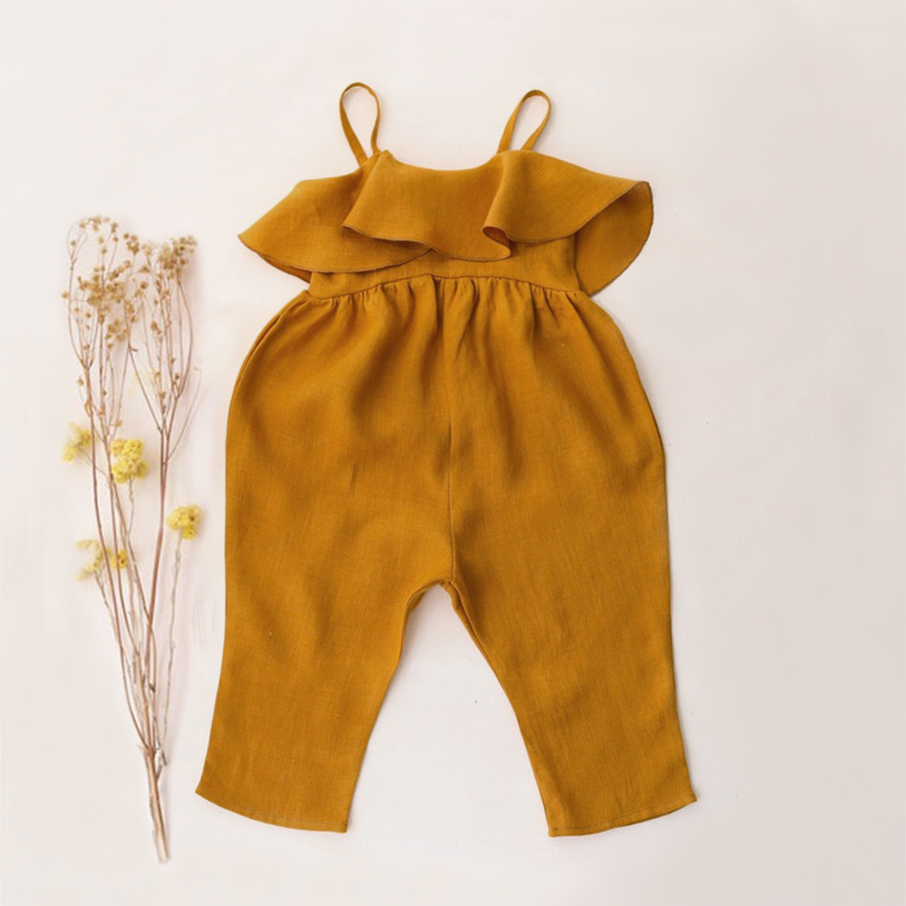 0〜3歳の女の赤ちゃんのための夏のジャンプスーツ,女の赤ちゃ - Baby Summer Linen Sleeveless Jumpsuit のレビューと価格