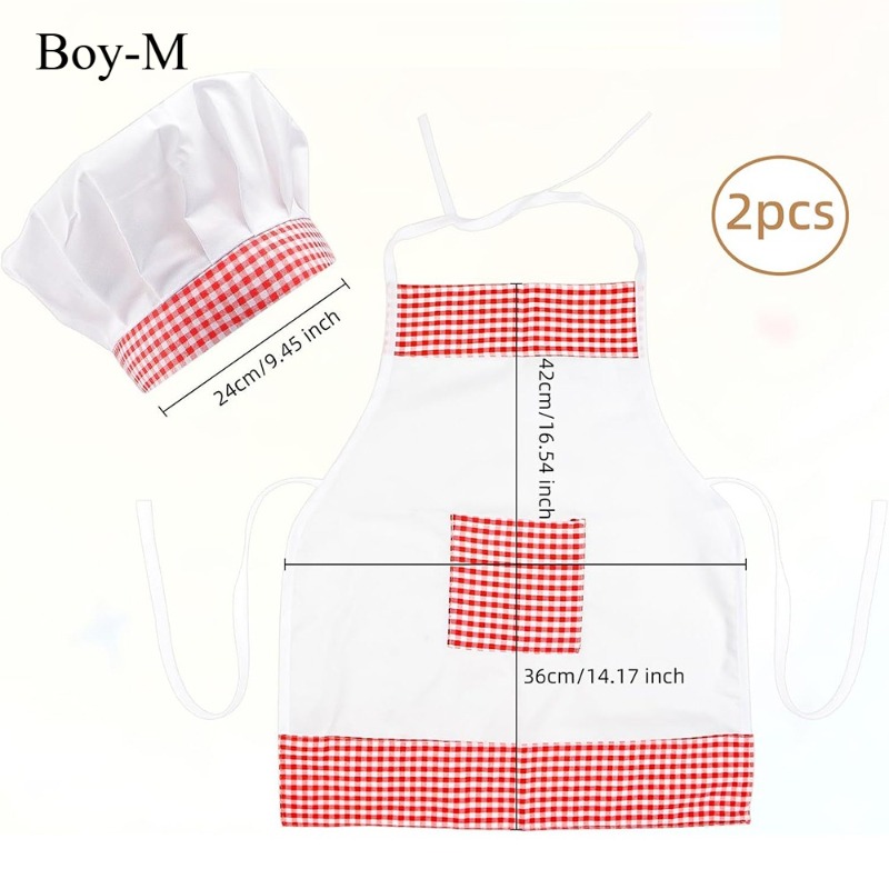 赤ギンガムチェックベビーシェフコスチューム新生児写真撮影小道 - Infant Photography Props Outfit のレビューと価格