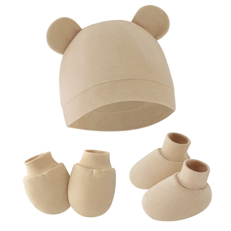 かわいいベビー帽子新生児ボンネット手袋靴下セットビーニー帽子 - Infant Beanie Hat With Ears のレビューと価格