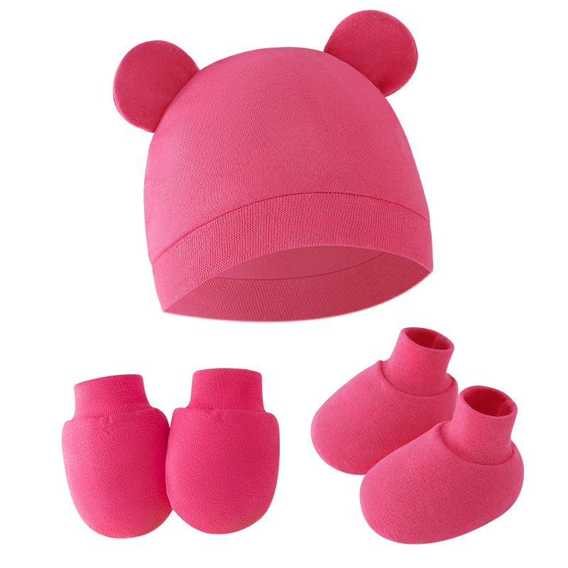 かわいいベビー帽子新生児ボンネット手袋靴下セットビーニー帽子 - Infant Beanie Hat With Ears のレビューと価格