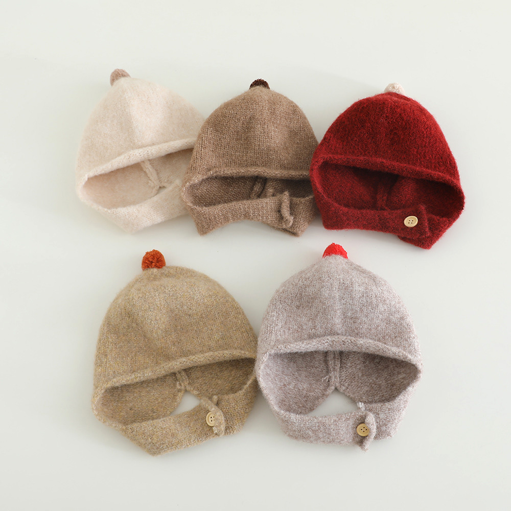 冬ニットベビー耳介帽子かわいいポンポン幼児ビーニーキャップ無 - Infant Beanie Hat With Ears のレビューと価格
