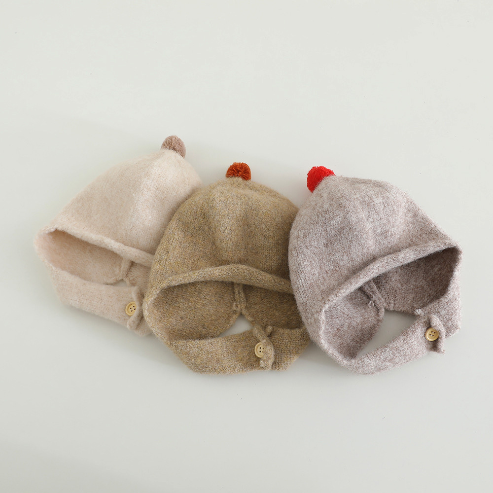 冬ニットベビー耳介帽子かわいいポンポン幼児ビーニーキャップ無 - Infant Beanie Hat With Ears のレビューと価格