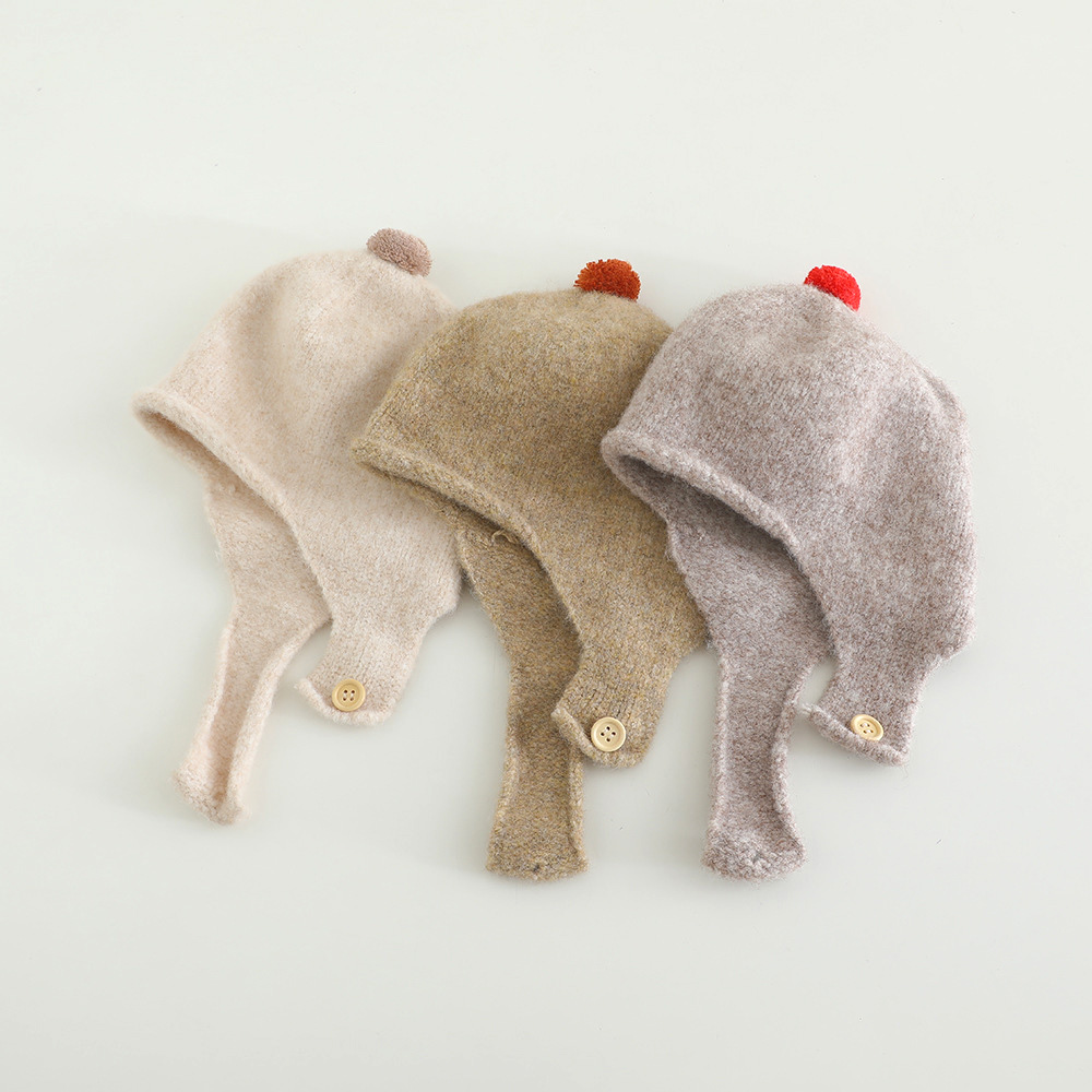 冬ニットベビー耳介帽子かわいいポンポン幼児ビーニーキャップ無 - Infant Beanie Hat With Ears のレビューと価格