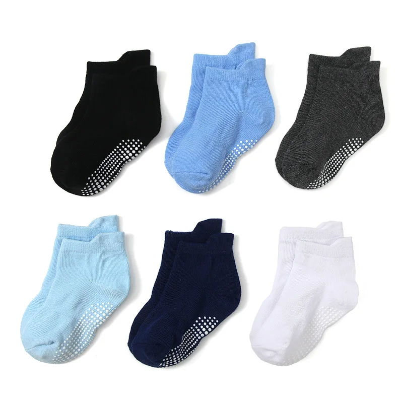 6足組ベビーフロアソックス ストライプ柄 通気性のあるコット - Unisex Baby Socks Non Slip のレビューと価格