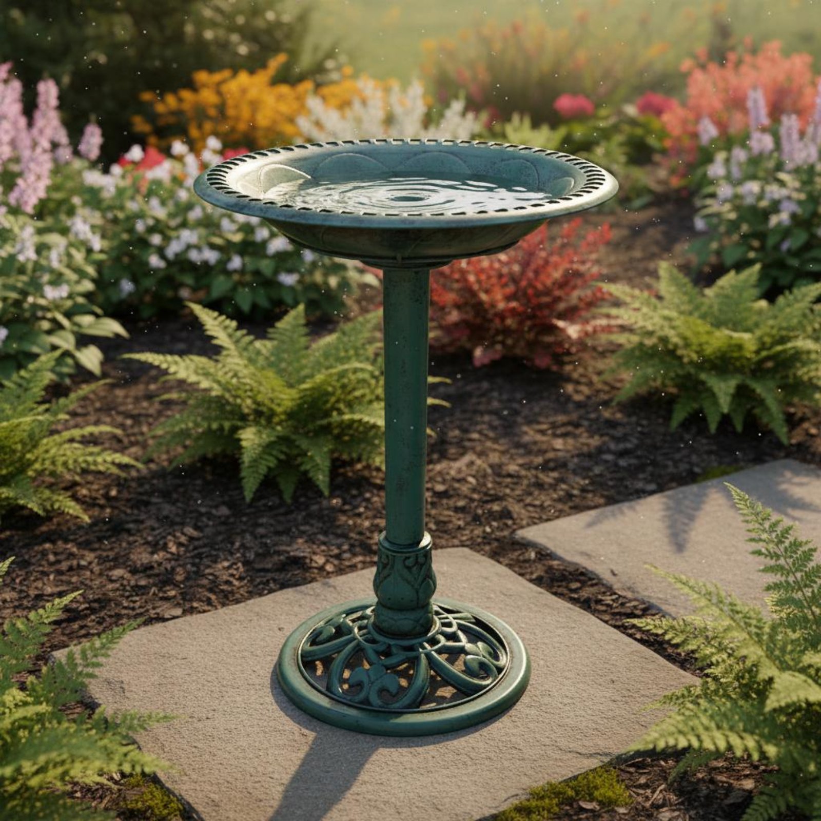 鳥用バスボウルと地面用杭付きバードバスフィーダーコンボ、給餌 - Feeding のレビューと価格