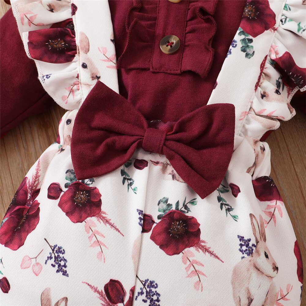 0-24ヶ月生まれたばかりの女の赤ちゃん3個服セット長袖ロン - Newborn Baby Girl Romper Floral のレビューと価格