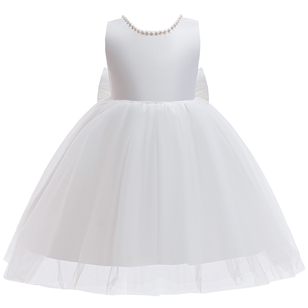 女の子のエレガントな白い聖体拝領パーティー用ドレス、幼児・子 - Toddler Girl Tulle Party Dress のレビューと価格