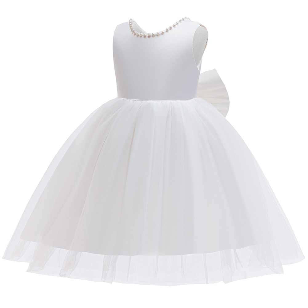 女の子のエレガントな白い聖体拝領パーティー用ドレス、幼児・子 - Toddler Girl Tulle Party Dress のレビューと価格